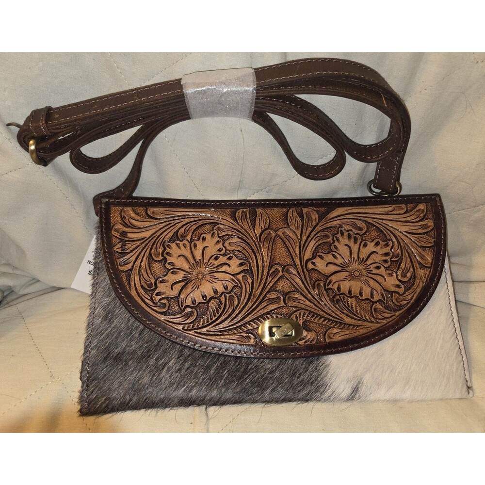 American Darling SVK961 Tooled Leather Cowhide Envelope Xbody Western Purse -New
